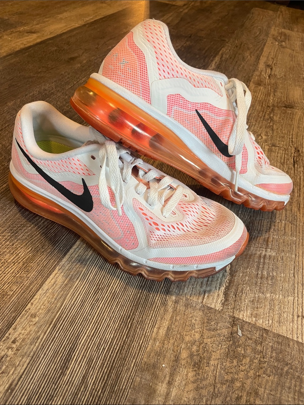 Nike Women’s Air Max White Pink Orange Athletic Sneakers
